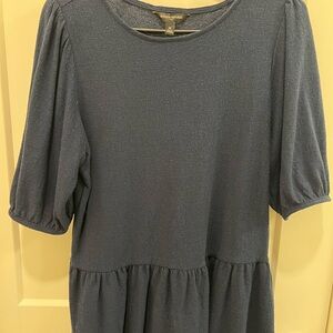 Banana Republic Women’s Navy Textured Peplum Top